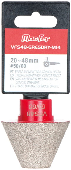 Straight Conical Diamond Milling Cutter (VFS-GRESDRY-M14)