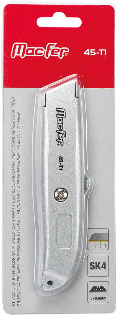 Cuchillo profesional de metal para alfombras con freno (45-T1)