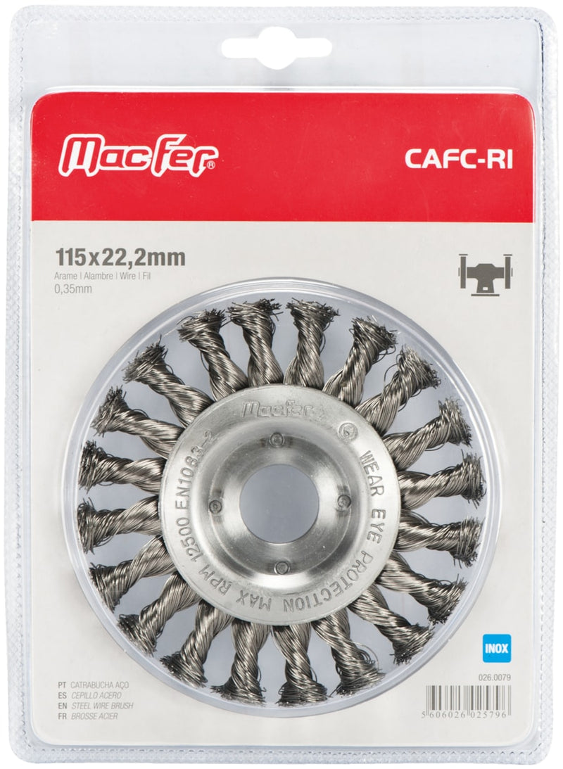 Catrabucha aço com furo circular arame retorcido inox (CAFC-RI-BL)