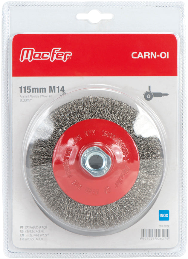 Catrabucha Aço com Rosca Cónica Arame Ondulado Inox Macfer (CARN-OI-BL)