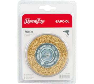 Steel Brush With Circular Pin, Brass-Plated Corrugated Wire (EAPC-OL)