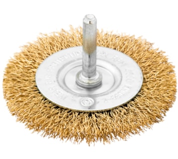 Escova de arame de aço revestida a latão com haste (EAPC-OL) - 100 mm