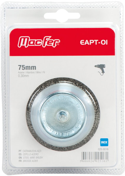 Catrabucha aço com perno tipo taça arame ondulado inox (EAPT-OI-BL)