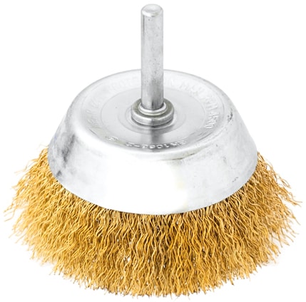 Brass-Coated Steel Cup Brush with Shank (EAPT-OL) - 75mm
