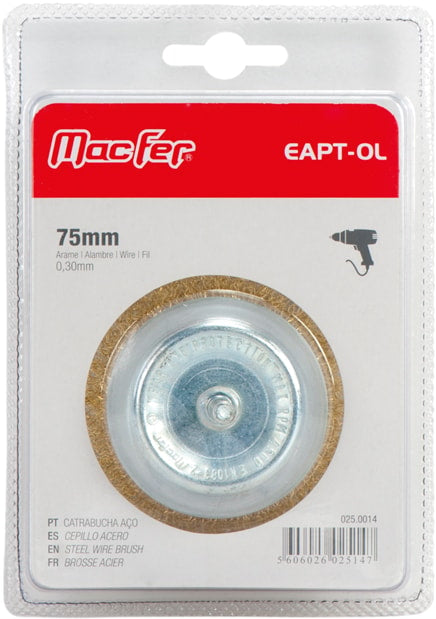 Catrabucha aço com perno tipo taça arame ondulado latonado (EAPT-OL-BL)