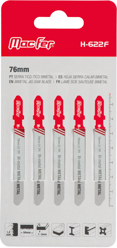 Macfer (H-622F) Bi-Metal Jigsaw Blade