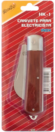 Stainless Steel Curved Tip Electrician's Knife (HK-1)