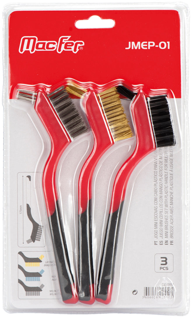 Macfer (JMEP-01) Spark Plug Mini Brush Set with Plastic Handle