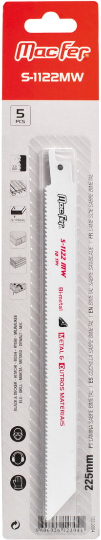 Lâmina sabre bimetal (S-1122MW)