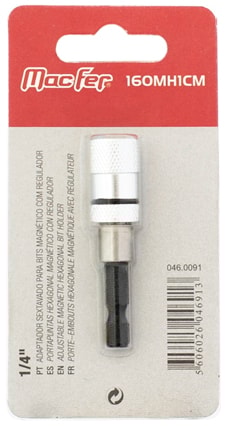 Adaptador sextavado para bits magnético com regulador (160MH1CM)
