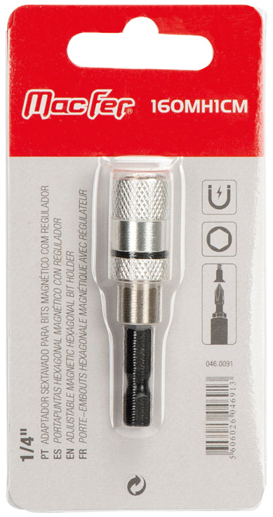 Portapuntas magnético hexagonal Macfer (160MH1CM) con ajustador