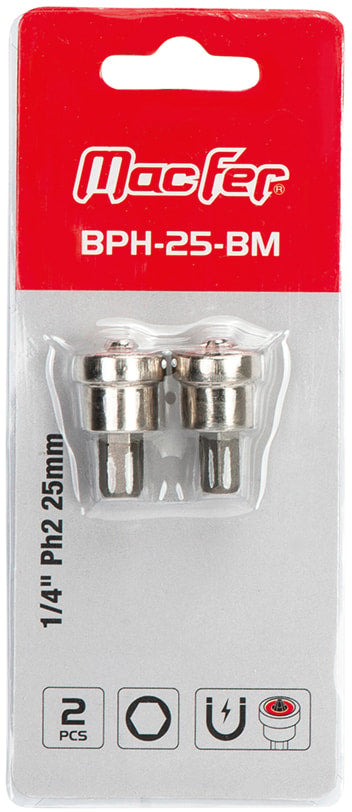 PhilliPS Hex Bit With Magnetic Stop (BPh-25-BM)