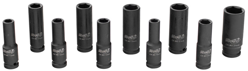 Macfer (DS10I) Cr-Mo Long Impact Socket Set