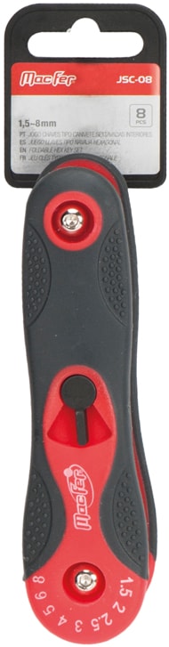 Juego de llaves plegables tipo navaja con enchufes hexagonales internos (JSC-08)