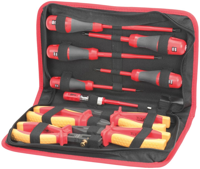 Jogo alicates Cr-V & chaves electricista fenda & Pz VDE (MC-27)