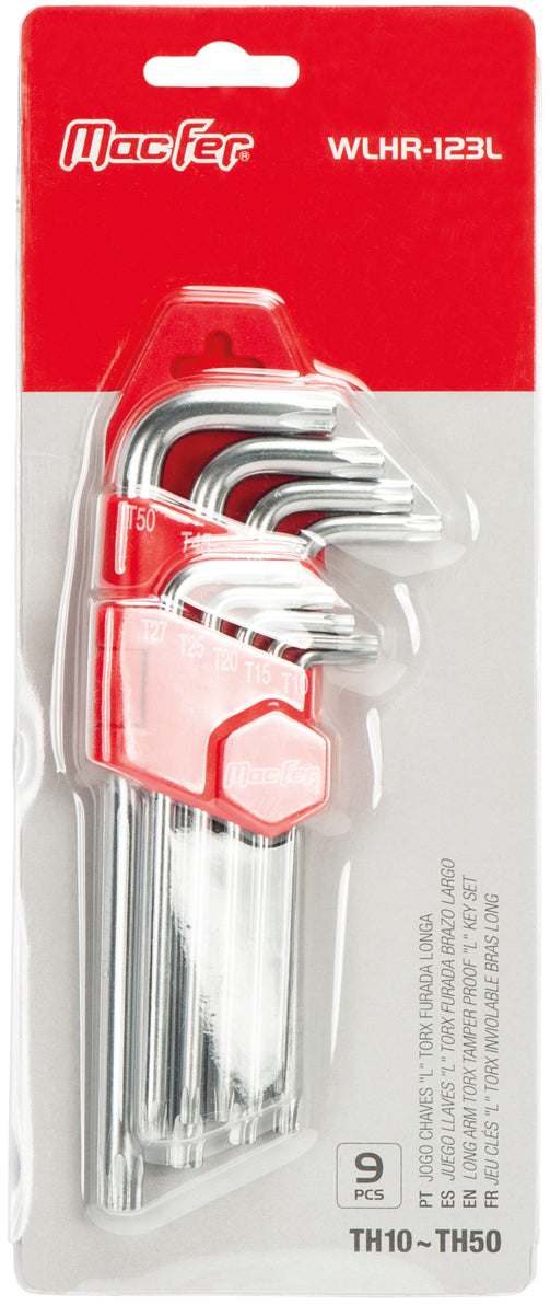 Macfer (WLHR-123L) Long Tamper-Proof Torx "L" Key Set