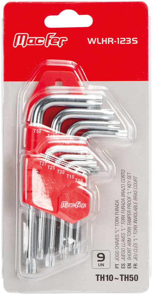 Juego de llaves Torx tipo "L" de seguridad Macfer (WLHR-123S)