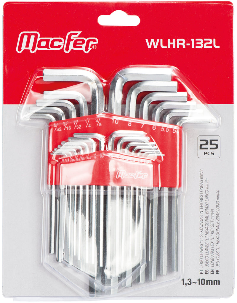 Macfer (WLHR-132L) Long "L" Allen Key Set mm/in