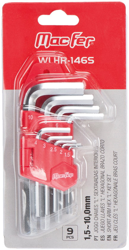 Set Of Internal Hexagonal "L" Wrenches (WLHR-146S)