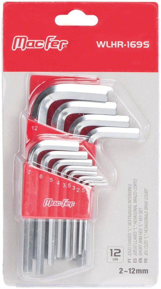 Set Of Internal Hexagonal "L" Wrenches (WLHR-169S)