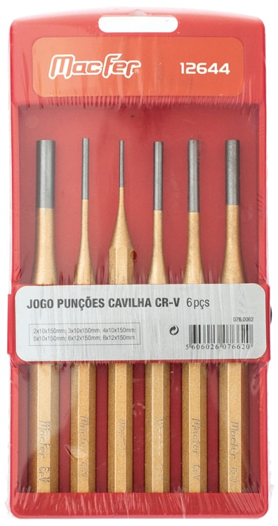 Jogo punções cavilha Cr-V (12644)