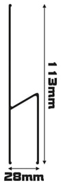 Aluminum "H" Profile Ruler (20D-2)