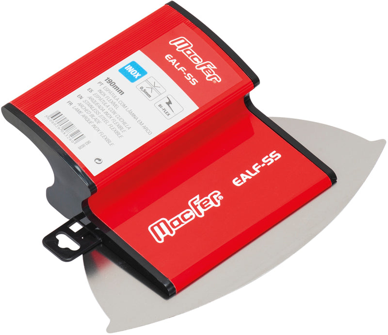 Macfer (EALF-SS) Trowel with Flexible Stainless Steel Curved Blade