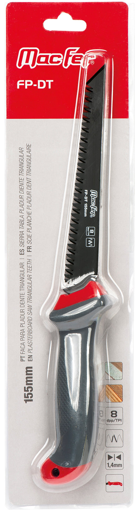 Cuchillo para placas de yeso Macfer (FP-DT) con diente triangular