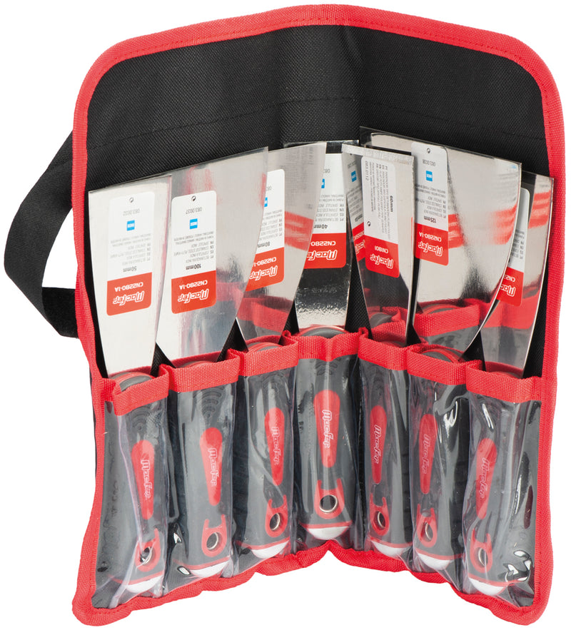 Jogo Betumadeiras Inox e Raspador com Bolsa Macfer (JBR-CN01)