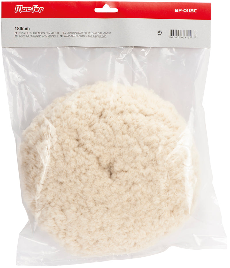 Bonete de lana cóncavo para pulir Macfer (BP-0118C) con velcro