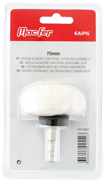Disco de algodón para pulir en forma de hongo Macfer (EAIPG) con vástago hexagonal
