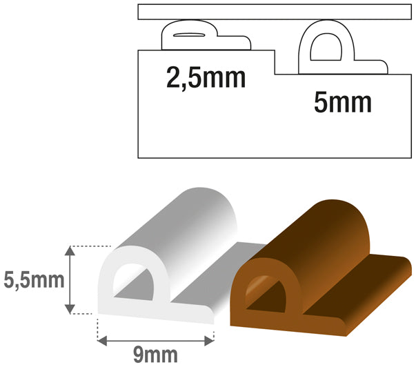 Macfer (FCP) "P" Profile Draught Seal Tape