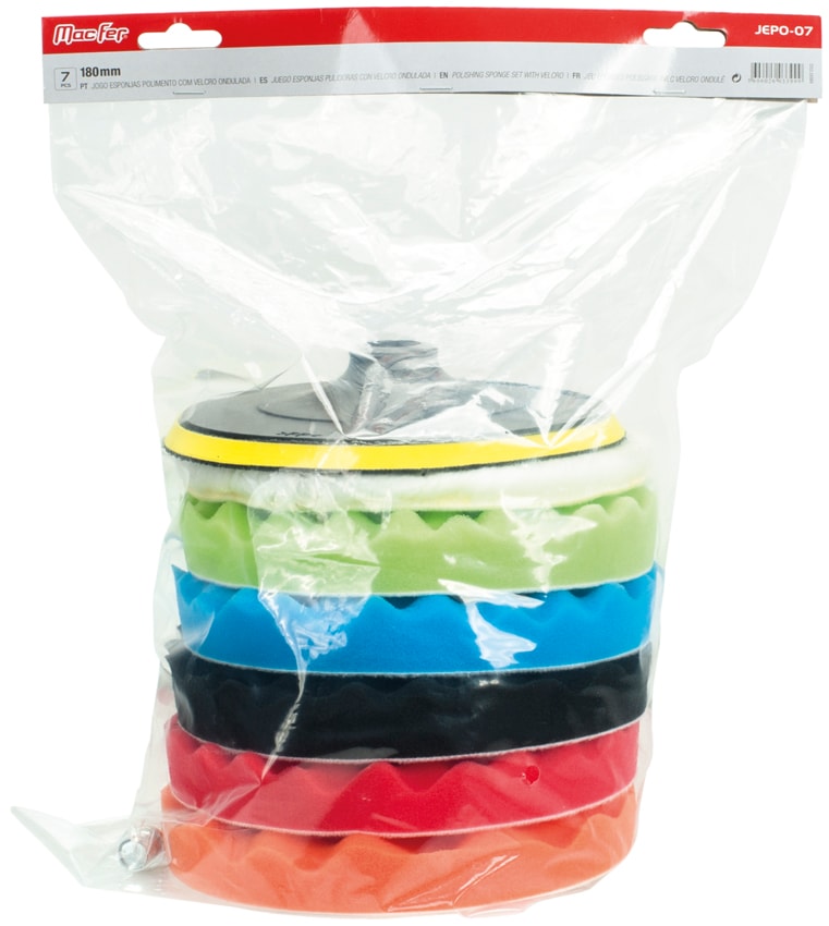 Set Of Polishing Sponges With Wavy Velcro Backing (JEPO-07)