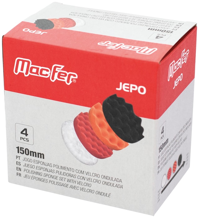 Set Of Polishing Sponges With Wavy Velcro Backing (JEPO)