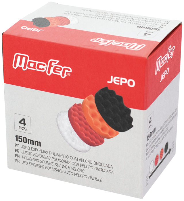 Juego de esponjas de pulido de velcro tipo waffle Macfer (JEPO)