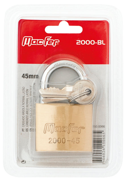 Cadeado Argola Normal Latão Macfer (2000-BL)