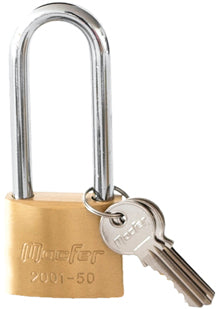 Macfer (2001) Brass Long Shackle Padlock