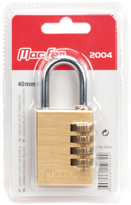 Candado de combinación con arco estándar de latón Macfer (2004-BL)