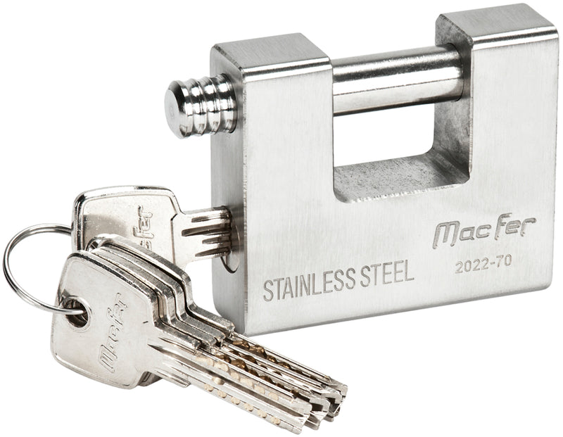 Cadeado Rectangular Inox Macfer (2022-BL)