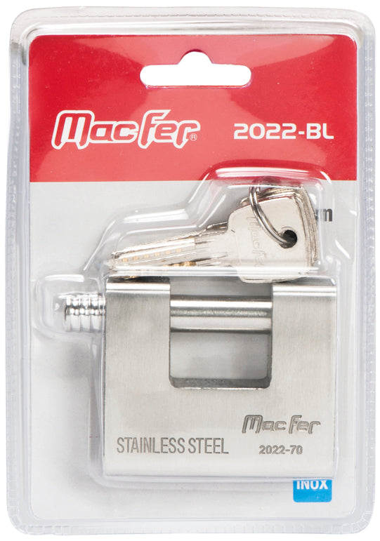 Cadeado Rectangular Inox Macfer (2022-BL)