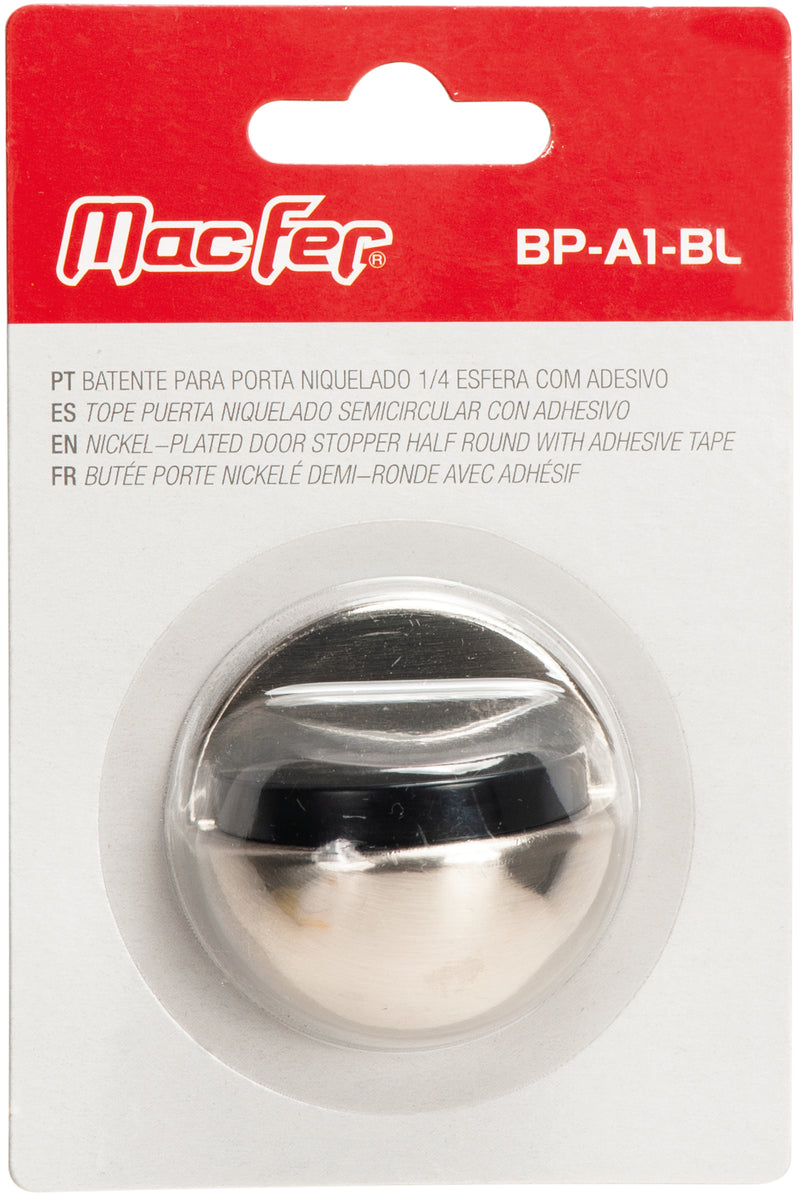 Batente para Porta Niquelado 1/4 Esfera com Adesivo Macfer (BP-A1-BL)