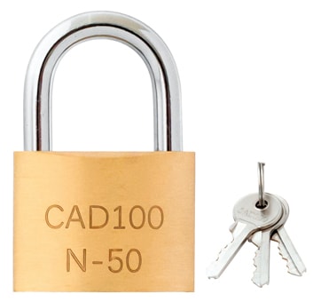 Standard Brass Padlock with Shackle (CAD100)