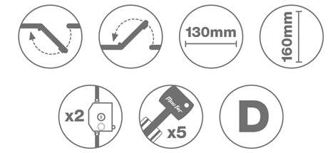 Macfer (DH7088) Surface-Mounted Lock 2 Bolts