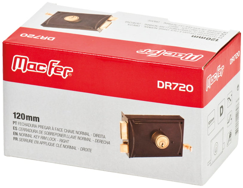Face-mounted lock with standard key. (DR720)
