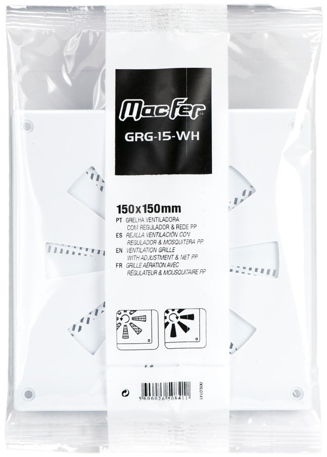 Fan Grille with PP Regulator (GRG-15-WH)