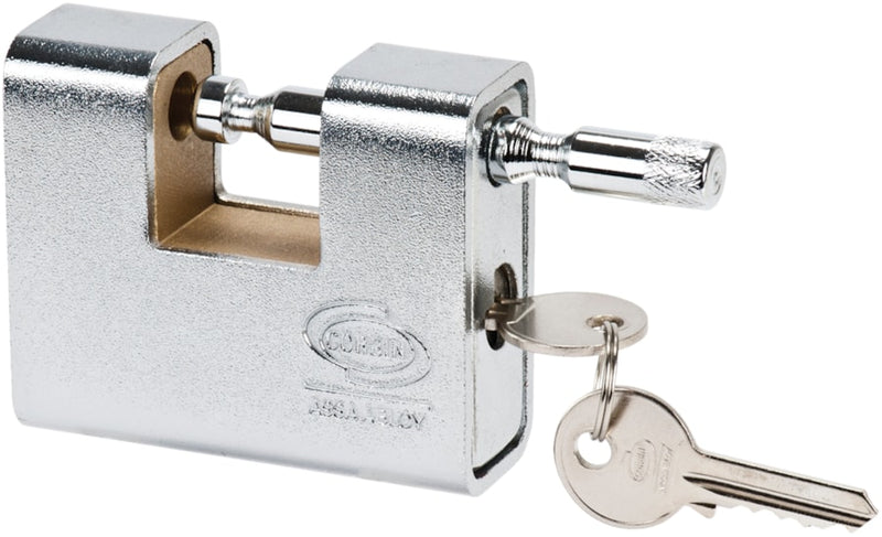 Rectangular Brass Padlock with Chrome Plated Armor (PL211)