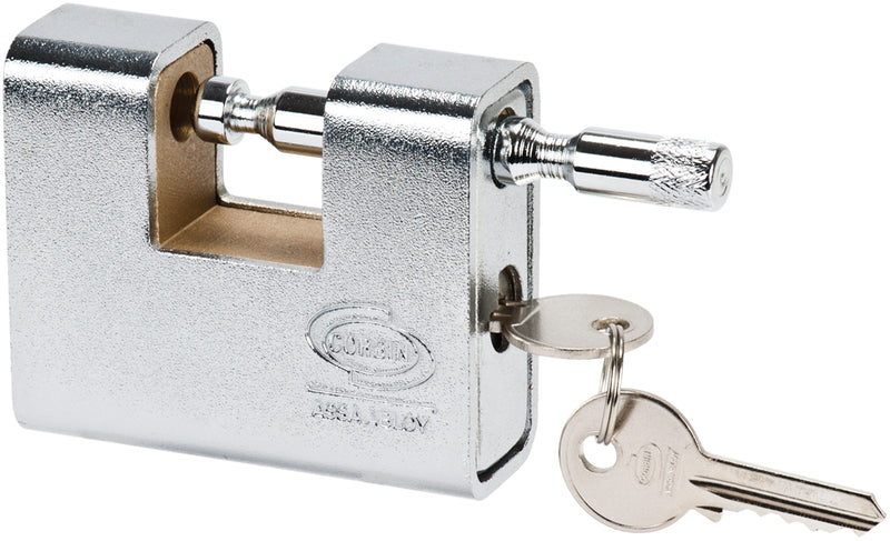 Candado rectangular de latón Macfer (PL211) con carcasa cromada