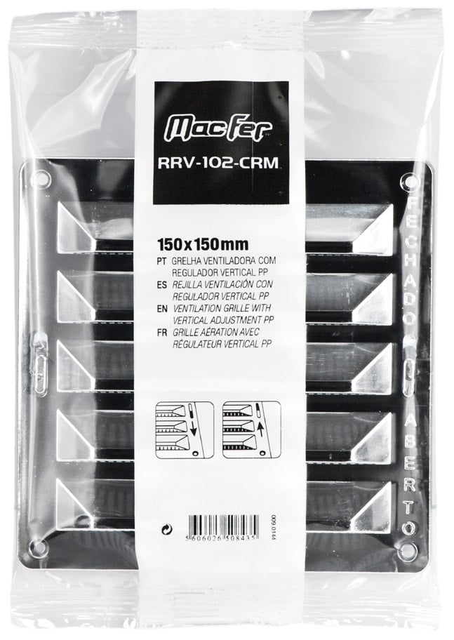 Vertical PP Fan Grille with Regulator (RRV-102-CRM)