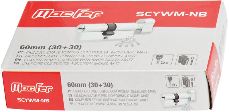 Macfer (SCYWM-NB) Dimple Key Cylinder with Escutcheon