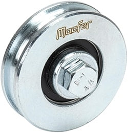 "U" shaped wheel with bolt, 1 bearing, galvanized. (U1P)